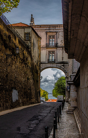 Street Scene and Sky Lisbon