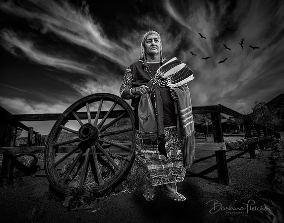 Native American Woman BW